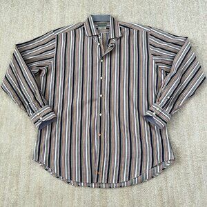 3 for $6 Thomas Dean Stripe Button Down Shirt L